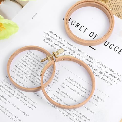 3 Inch Embroidery Hoop, 2 Pieces Beech Wood Small Embroidery Hoops Round Cross Stitch Hoop Ring Embroidery Frames for Art Craft Sewing, Home Ornaments, Christmas Decoration - size: 3 inch