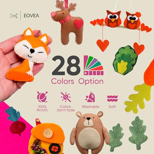 EOVEA | Acrylic Felt Fabric by The Yard | 72" Wide | 1.6mm Thick | Soft & Durable Non-Fraying Felt | for DIY Crafts, Sewing, Upholstery, Costumes & Padding(Neon Pink, 1 Yard) - color: Neon Pink, size: 1 Yard