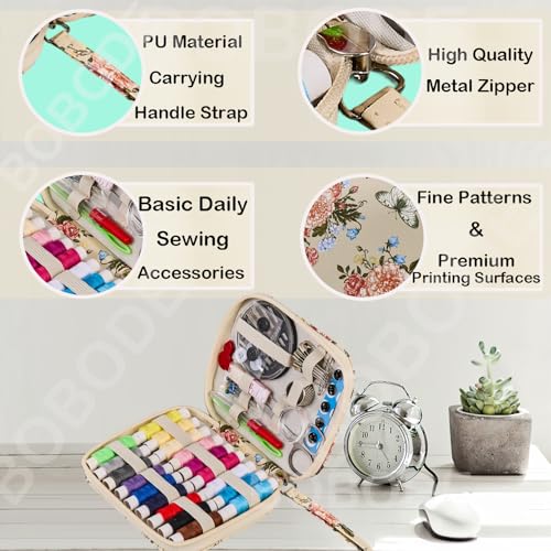 Floral Printing Travel Sewing Kit Cute Sewing Set - color: Harvest Love