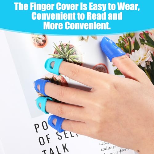 16 Pcs Finger Tips, Silicone Finger Tip Protectors Rubber 4 Sizes Guitar Fingertip Protector Rubber Anti-Slip Breathable Cover for Paper Sorting Money Counting Sewing Guitar Playing