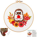 Louise Maelys Cute Hedgehog Embroidery Kit for Beginners Animal Craft - color: kit-9