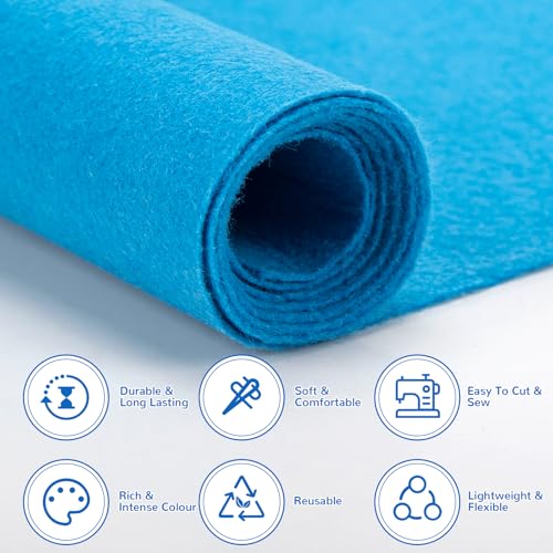 Felt Fabric 36" X 36"(1 Square Yard) (Blue) - color: Blue, size: 36" X 36"
