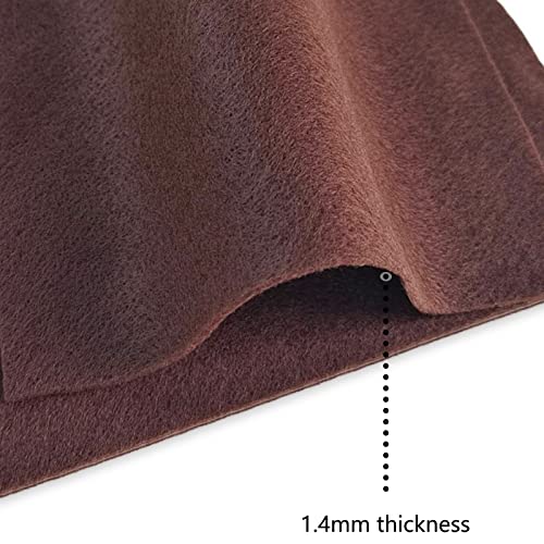 Jtnohx Soft Felt Fabric Flexible Craft Felt Sheets Dark Brown 6" 20Pcs - color: Dark Brown