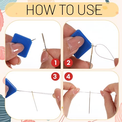 12 Pack Threaders for Sewing Easy Threading Tool Automatic Hand Sewings Needle Threader Plastic Wire Hook Simple Threaders for Hand Sewings Embroidery Floss Cross-Stitch Sewing Machine