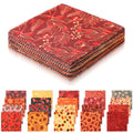 100 Pack 20 Styles Autumn Charm Pack Pre‑Cut Quilting Fabric - color: Burnt Orange, size: 5″