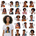 Dazoratix Black Girl Iron on Transfers - 20 Sheets African American Women in Prayer DTF Ready to Press Heat Transfer Designs Stickers Patches Vinyl Decals for T Shirts Clothing DIY Crafts Decorations - style: Praying Black Girl