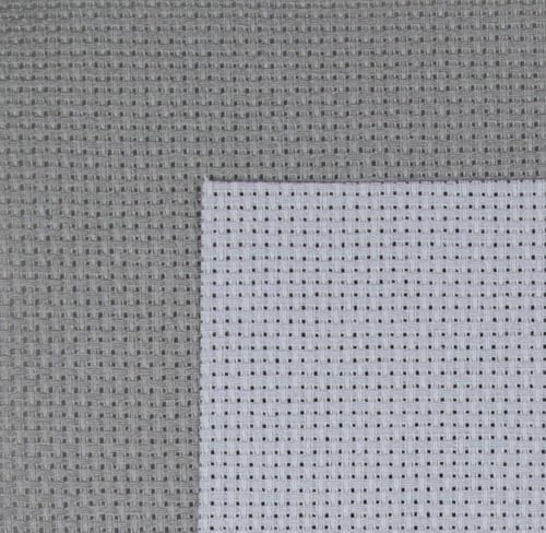 KCS 2 pc of 15" x 18"(38cmx45cm) 14 Count Cross Stitch Cotton Aida Cloth Needlework Fabric Box (Light Grey+Medium Grey, 14CT) - color: Light Grey+medium Grey, size: 14CT