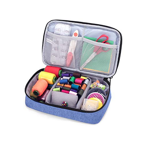 Luxja Double-Layer Sewing Organizer, Dark Blue - color: Dark Blue