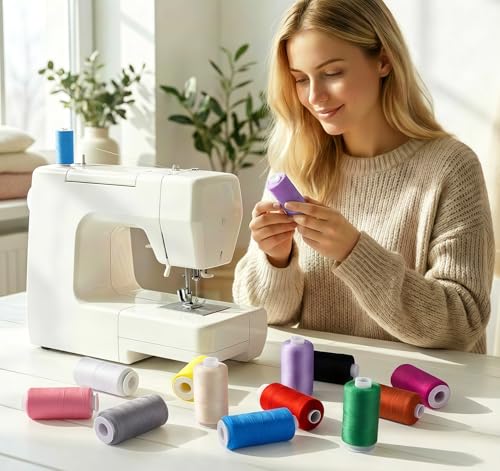 ilauke 40 Spools Sewing Thread Set – 36 Colors + Extra 2 White & 2 Black