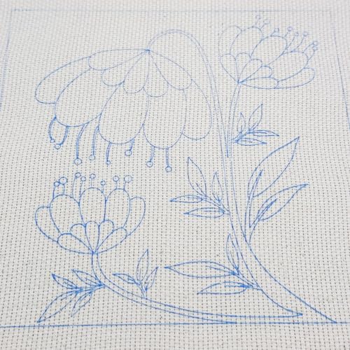 Allazone Punch Needle Kit Frame, Punch Needle Embroidery Kits, Square Punch Needle Fabric with Flower Pattern, Hoop, Yarns, Punch Needle (Beige and Pink) - color: Beige and Pink