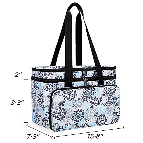 CURMIO Double-Layer Knitting Tote Bag, Yarn Storage for Crafts, Dandelion - color: dandelion