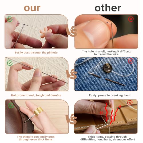 Heavy‑Duty Hand Sewing Needles, 5 Sizes 3‑7 Inch, 25 Pcs Large Needles for Thick Fabrics