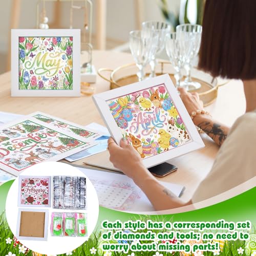 Trandraft 13 Pcs Monthly Holiday Small Diamond Art Kits for Adults Craft - style: Cute Style