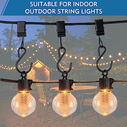Christmas Light Clips Hanging Hooks - 50 Pack Outdoor String Light Clips - Metal Camper Awning String Party Light Hook - Holiday Light Clips Hangers Canopy Tent RV Xmas Decor Clamps - size: 2.36 Inch
