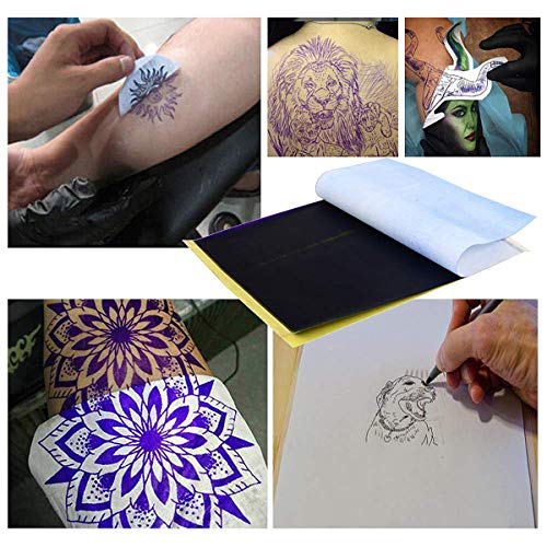 25 Sheets 8 1/2" x 11" Professional tattoo stencil transfer paper, A4 Paper Size, Used by tattooists to transfer your designs on to the skin