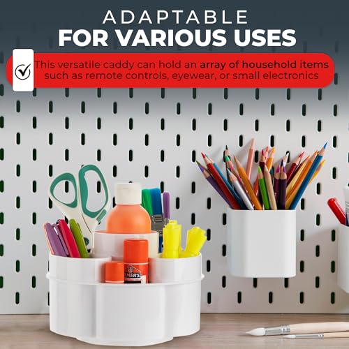 Masirs Small 360 Rotating Makeup Organizer, 5 Compartments, Round White - color: Round White