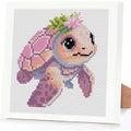 niurenmaoyi Turtle 11CT Cross Stitch Kits for Beginner with Framed,7x7in - color: Cross Stitch Kits0518-05