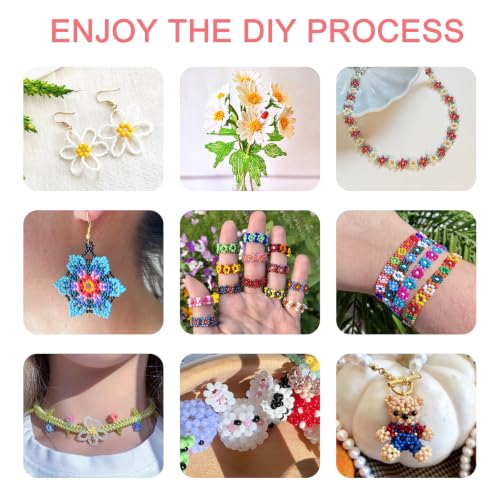 Redtwo 4mm Glass Beads for Jewelry Making, 24 Colors Bracelet Making Kit - size: 4mm