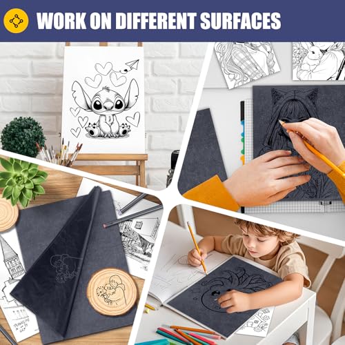 Carbon Paper for Tracing Transfer Paper, 30 Pcs Black Graphite Copy Paper - color: Black, size: 8.3" x 11.8" (30 Sheet)
