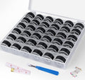 ilauke 36 pcs Black Bobbin Thread, Size A Prewound Bobbins, 60WT - color: Black