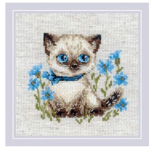 RIOLIS 2118 Siamese Kitten Counted Cross Stitch Kit 6 x 6 in - style: Siamese Kitten 2118