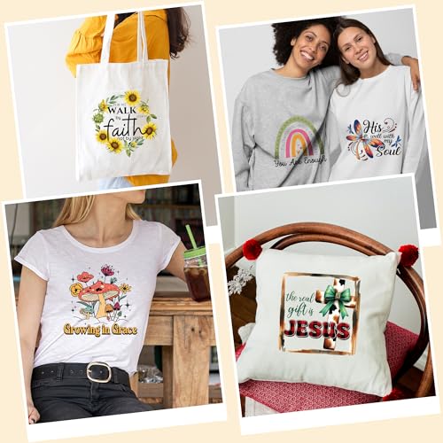 Dazoratix Christian Iron on Patches - 30 Sheets Religious Transfers Ready to Press Bible Verse Religion Heat Transfer Design Stickers for T-Shirts Backpacks Women Girl DIY Crafts Clothing Decorations - style: Christian-30PCs