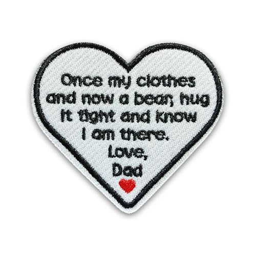 Loving Memorial Family Patch 3 Inches Memory Heart Family Memories Gifts Remembrance Iron On/Sew On Embroidery Fabric Applique Patches for Trucker Hats Clothes DIY Accessories (Style 2, Dad) - color: Style 2, size: Dad