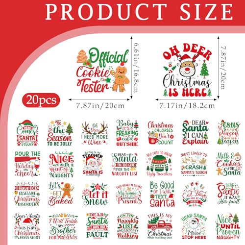 30 Pcs Santa Claus Funny Christmas DTF Transfers Ready to Press - style: Funny Christmas