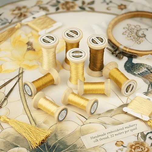Natural 100% Mulberry Handmade Embroidery Silk Thread Silk Floss (51) - color: 51