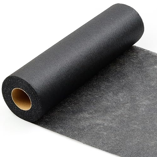 PLANTIONAL 11.6"x30yd Light Weight Non-Woven Fusible Interfacing for Sewing - color: Black, size: Light Weight