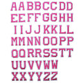 J.CARP 52Pcs Pink Alphabet A to Z Patches, Iron on Sew on Letters for Clothing, Hats, Shoes, Backpacks, Handbags, Jeans, Jackets etc. - color: 52pcs, Pink