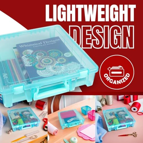 ArtBin 6955AA Super Satchel 1-Compartment Box, Art & Craft Organizer, Translucent Aqua (Pack of 3) - color: Aqua, size: 3 Pack