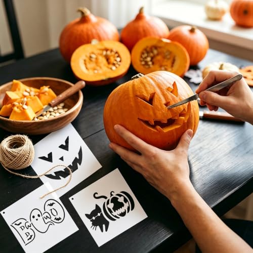 28 Pcs Halloween Stencils Reusable Stencils for Crafts Painting - color: Halloween