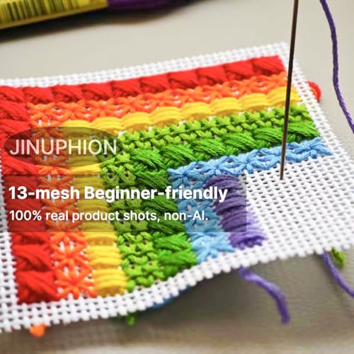 Needlepoint Canvas, 13-Mesh, 20" X 17", Beige Needlepoint Canvas Embroidery Blank Cloth - color: Beige 13-mesh