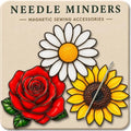 Kraftex Magnetic Needle Minder. Needleminder for Embroidery & Sewing. Cute Needlepoint Accessories. Magnetic Needle Holder for Cross Stitch. Cute Magnet Pin Gift - color: Flowers RSD