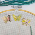 3 Pieces Multicolor Butterfly Needle Minder for Cross Stitch,Needle Minder Magnet-Embroidery Needlework Accessories