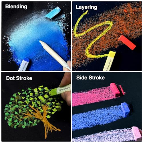COLOUR BLOCK 144 Colors Soft Pastels Set, Wooden Box, Artist Chalk Pastels - size: 144 Count (Pack of 1)