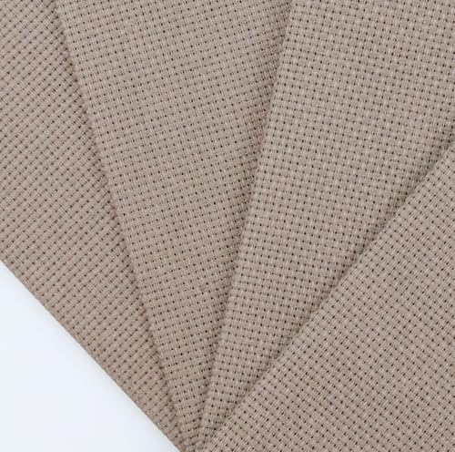 KCS 4/6 pc of 12" x 18" 30cmx45cm 16CT Counted Cotton Aida Cloth Cross Stitch Fabric (Coffee, 4 pc) - color: Coffee, size: 4 pc
