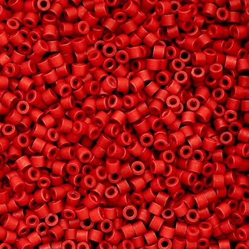 John Bead 25g Cylin Beads Red Matte 11/0 Glass Cylindrical Seed Beads for Jewelry Bracelets Necklaces Earrings Making Embroidery - color: Red Matte