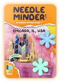 Awesome Pattern Studio Needle Minder Set – Chicago Magnetic Needle Minder + 2 Needle Threaders. Enamel Pin for Cross Stitch, Embroidery and Craft - size: Chicago Set #1