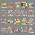 Rngmsi Dtf Transfers Ready to Press - 20 Pcs First Day of School Iron on Patches for T-Shirts, Back to School Iron on Stickers Heat Transfer Vinyl Decals for DIY Fabric Clothes Decor - style: First Day of School