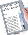 Rechargeable 5X Magnifying Glass for Reading, Large Bright Full Page Magnifier with Light, Handheld LED Dimmable Lighted, Lightweight Book Magnifier for Reading Small Prints Seniors - Gray - color: Gray