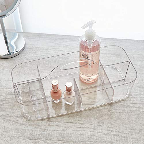 iDesign Clarity Cosmetic Organizer Tote for Vanity Cabinet to Hold Makeup, Beauty Products - Clear 14.5" x 7" x 5.75" (Pack of 4) - size: Large (Pack of 4)