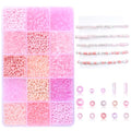 Pink Seed Beads for Jewelry Making Glass Bugle Beads for DIY Craft - color: Pink