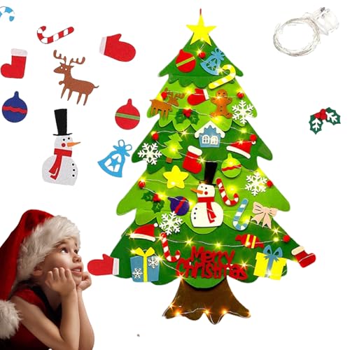 Felt Christmas Tree for Toddlers, DIY Felt Christmas Tree with Lights