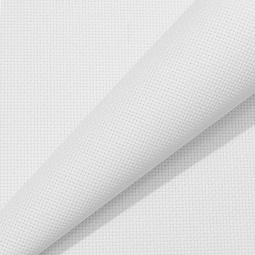 Aida Cloth 16 Count Cross Stitch Fabric,20×60inch (16CT,White) - color: White, size: 16CT