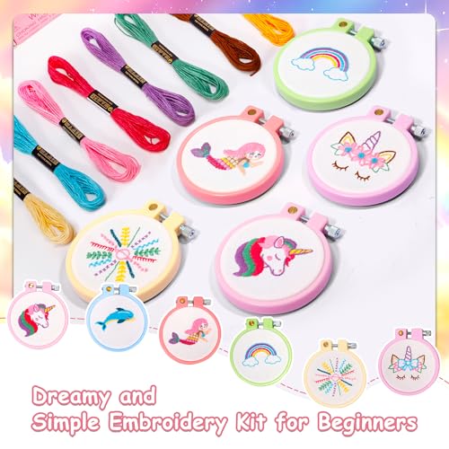 Pllieay 6PCS Embroidery Kit for Kids, Needlepoint Kits for Beginners - style: Regular