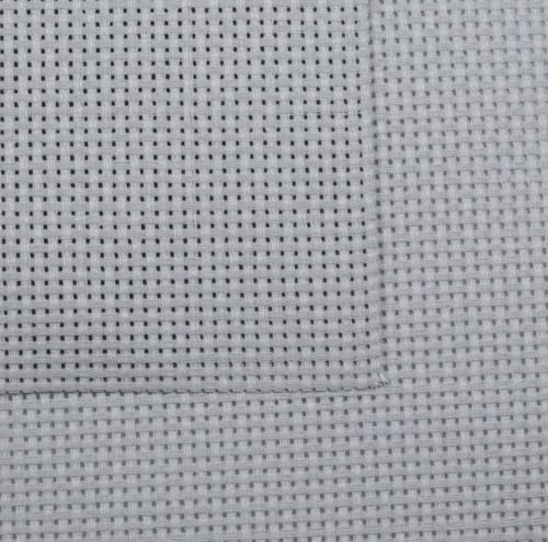 KCS 19" x 28"(48cmx72cm) 11CT Counted Cotton Aida Cloth Cross Stitch Fabric (Light Grey) - color: Light Grey