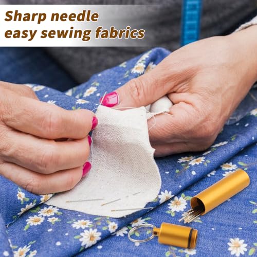 GarfxG Self Threading Needles 40pcs Easy Threading Steel Hand Sewing Needle - style: 40pcs-Gold / Silver Tail