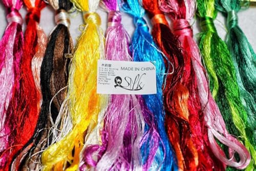 100% Mulberry Silk Embroidery Thread 30 Colors 22m Each (S30) - color: 30 COLOR